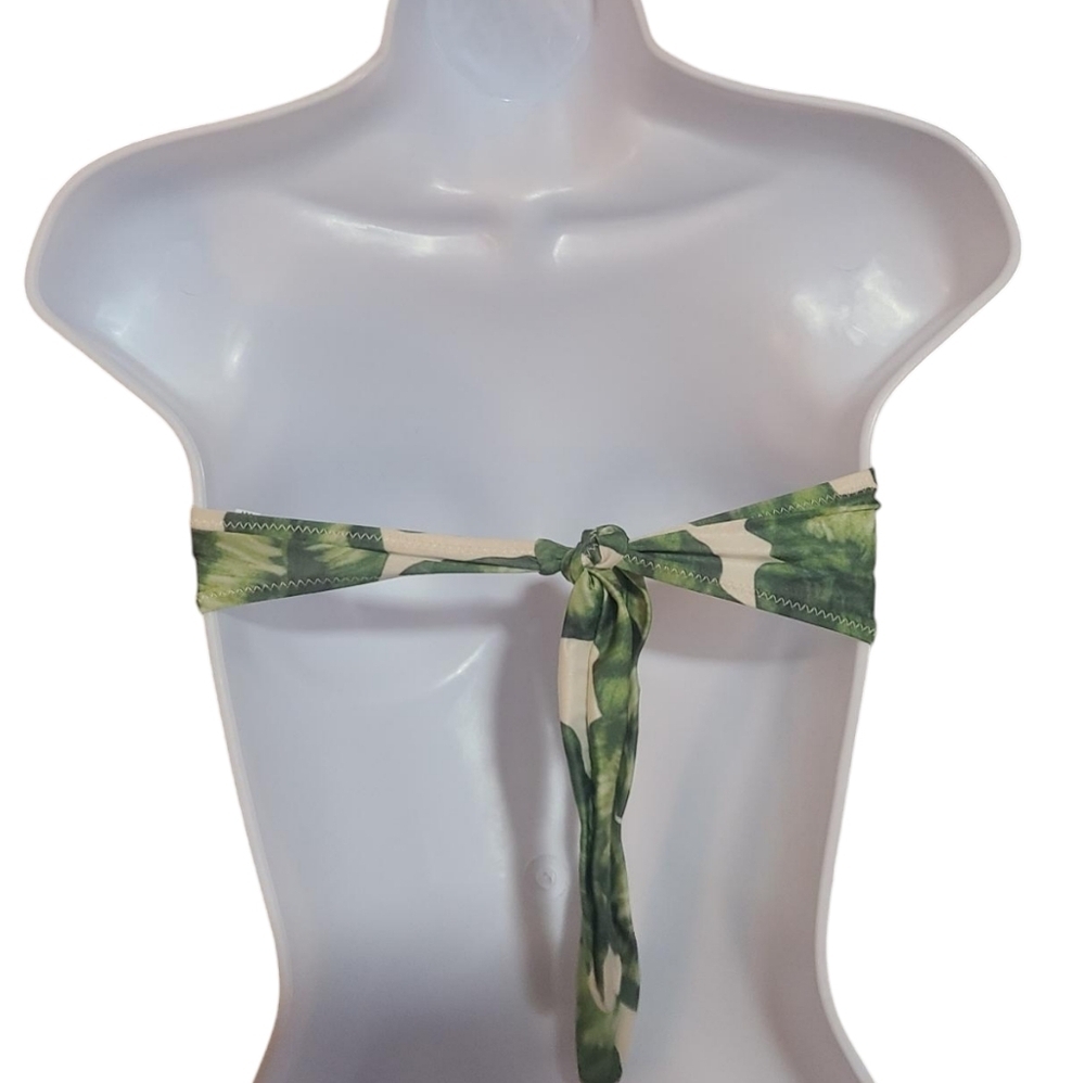 Jungle bandeau leaf print bikini top M - Picture 2 of 6